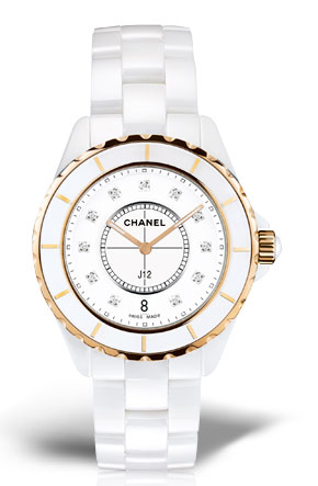 Montre Chanel J12 quartz céramique blanche diamants 33mm H2422  Lepage